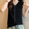 Tank Tops Women 2025 Summer Sleeveless V-Neck White Black Slim Knitted Tank Tops Camis Women Tops JJ212