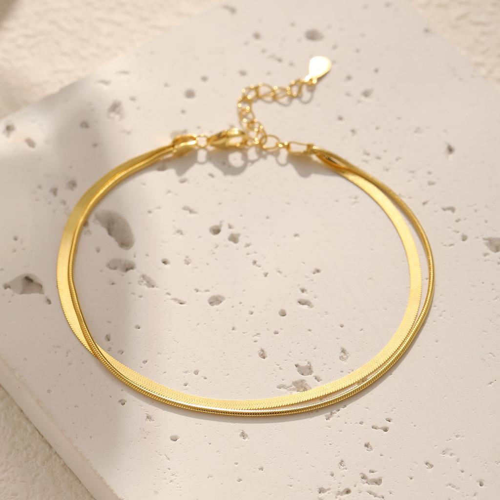 Double Layer Snake Chain Bracelet For Women Elegant Fashion Jewelry Versatile Accessory Exquisite Gift For Her