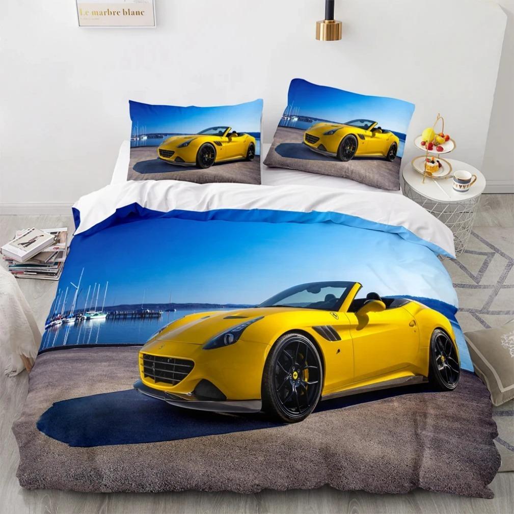 Sports Car Bedding Sets 3D Digital Printed Duvet Cover Sets Full Size,For Teens Boys 2/3pcs Polyester Quilt Cover
