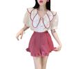 Women's 2025 Summer Casual Korean-Style Pleated Wide Leg Ruffle Hem Shorts