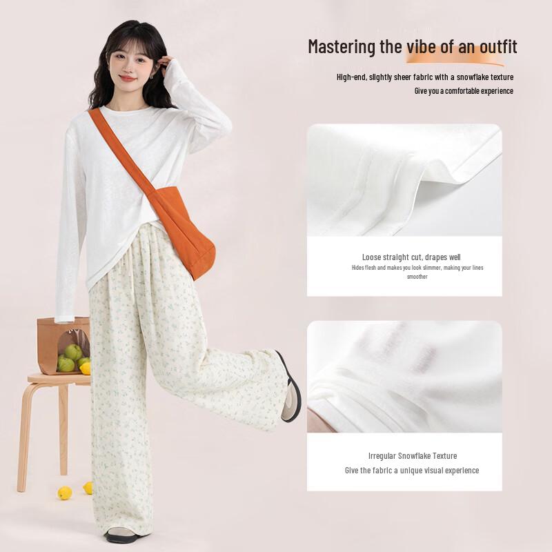 Baleno Women's Snowflake Cotton Long Sleeve T-Shirt with BNL Heart Print