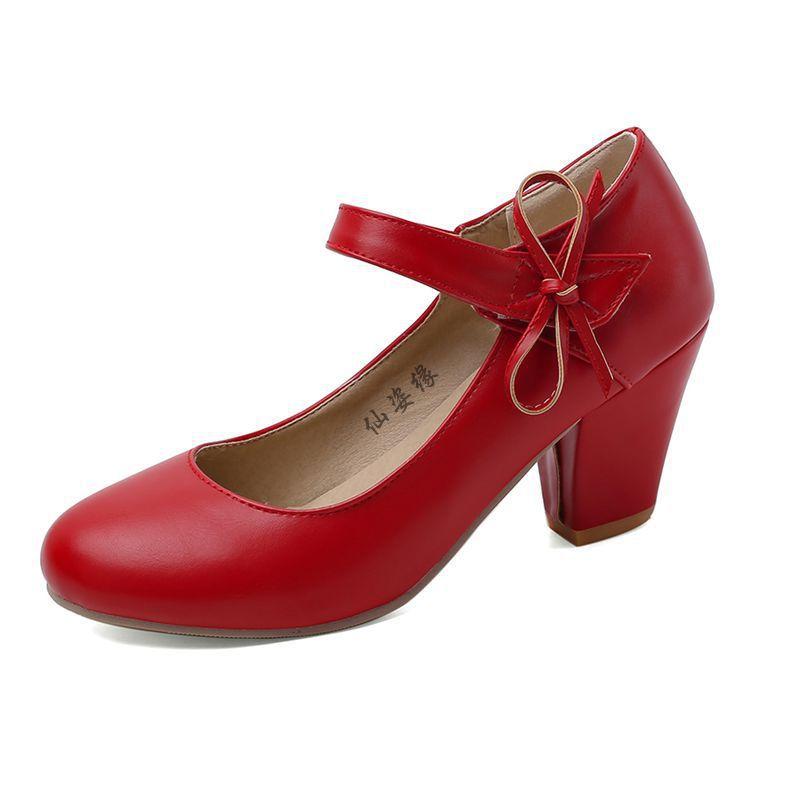 

Fashion Women High Heels Bow Ankle Strap Woman Dress High Heel Shoes Ladies Heel Pumps Party Wedding Shoes Size 34-46 38