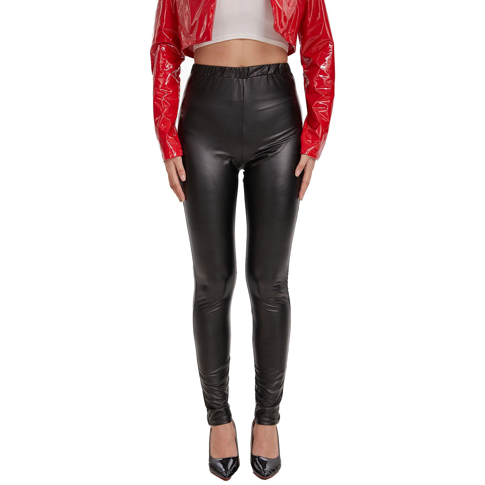 

Женские высокоэластичные узкие кожаные брюки из мягкой матовой кожи, сексуальные обтягивающие леггинсы с высокой талией, сексуальные S чёрный