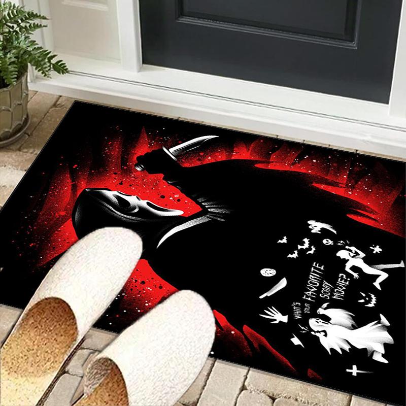 Heartbeat Ghostface Of Horror Office Rug Chair Mat, Game Carpet, Suitable for Front Door, Bedroom, Living Room, Desk, Holiday Gift