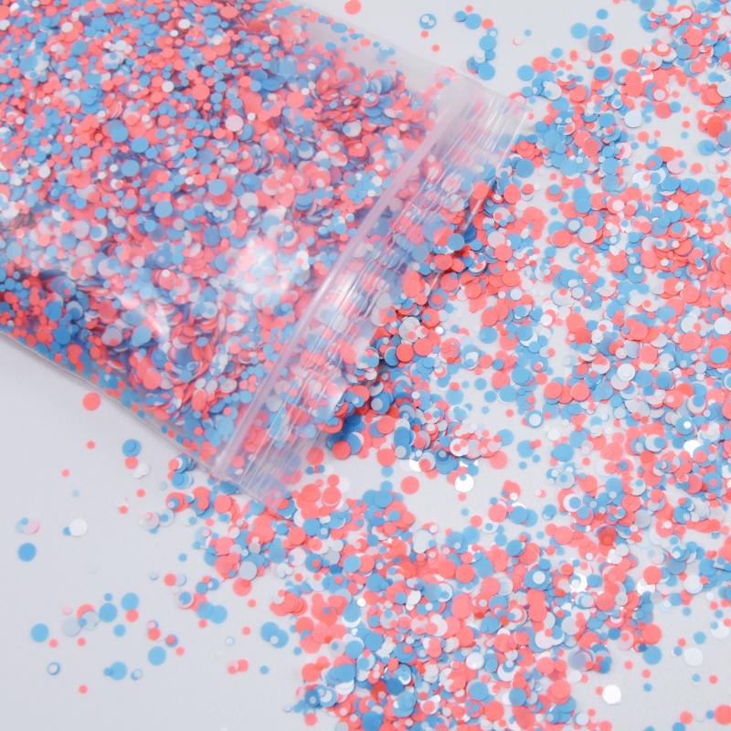 50g X 1bag Nail Round Flake Sparkly 12-Design Ultra-thin Chunky Dazzling Multi-Color Colorful Flakes DIY Nail Tip Art Decoration