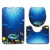 Sea World Bathroom Floor Mat Toilet Three-Piece 3D Bathroom Mat
