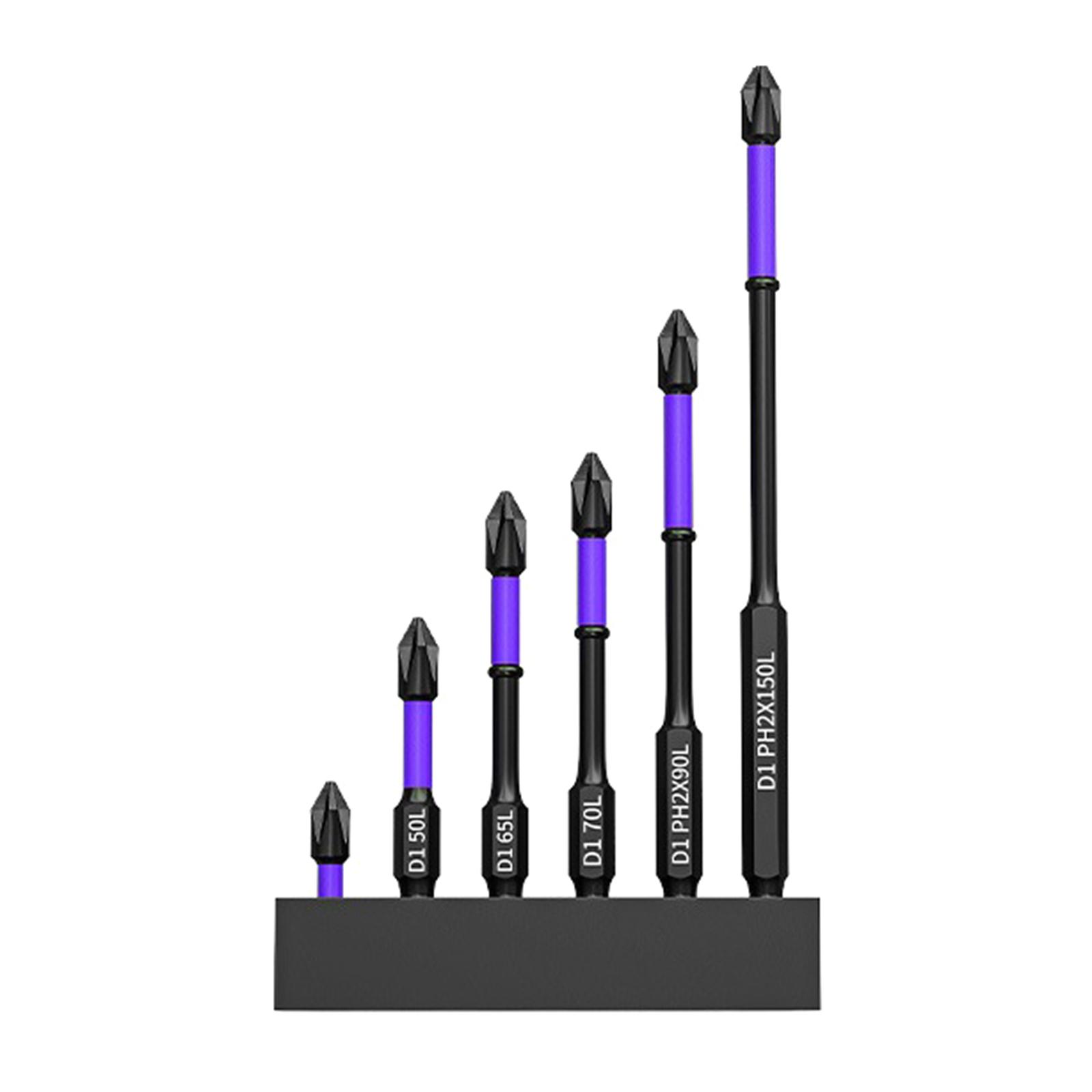 

6 шт. противоударной головки крестовой отвертки магнитная электрическая дрель магнитная головка высокой твердости противоскользящая 1