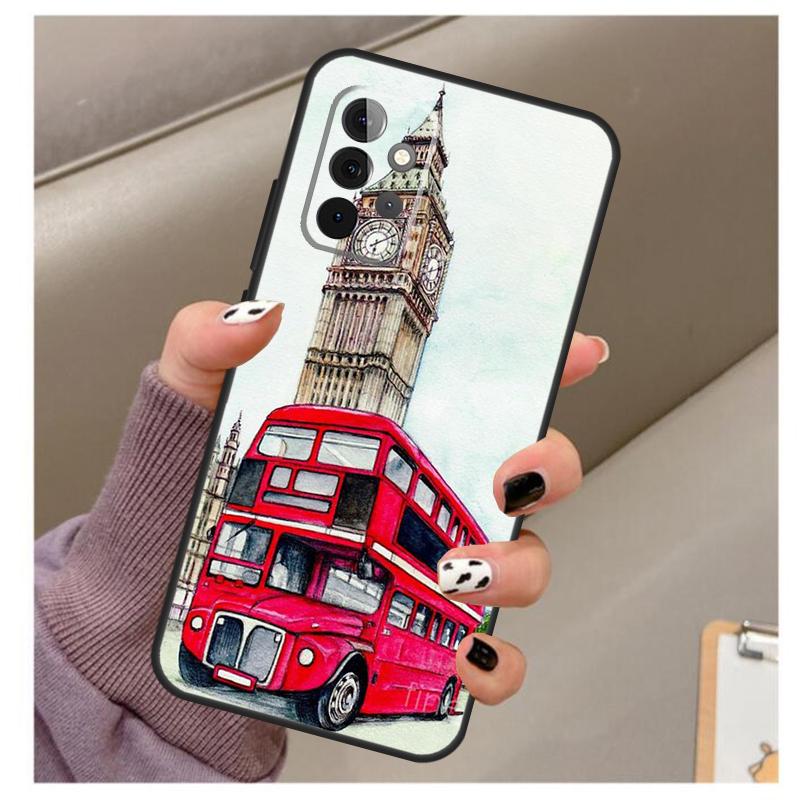 

London Red Bus Big Ben Case For Samsung Galaxy A34 A54 A14 A06 A16 A26 A36 A56 A12 A32 A52 A13 A33 A53 A15 A35 A55 Samsung A53 5G