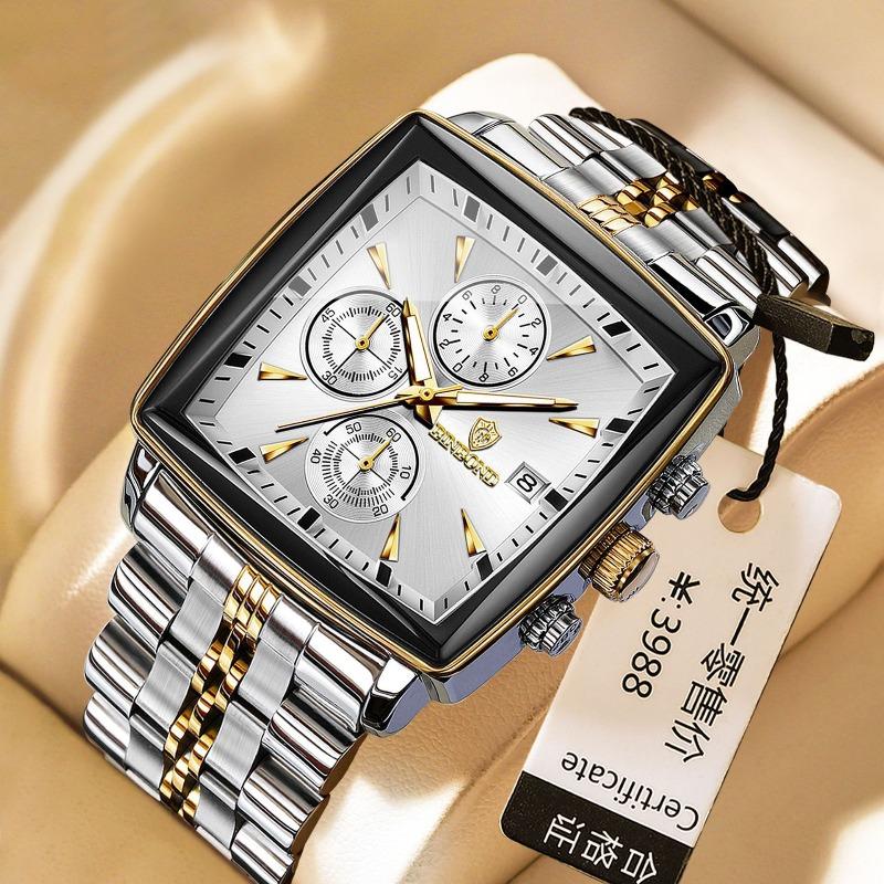 Binbang watch multi-functional small three-pin watch men's business steel belt quartz watch fashion three-eye six-pin watch