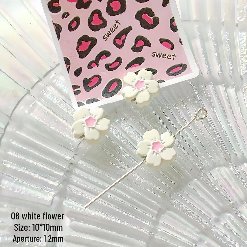 Alloy Heart Bow Milk Tea Beads for DIY Jewelry & Phone Chains