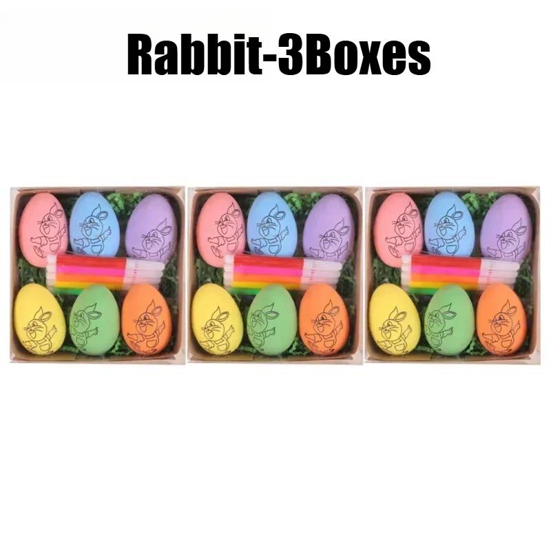 Easter Egg Decorating Kit for Kids DIY Hand Painted Cartoon Bunny Eggs Creative Home Easter Crafts Gift Set