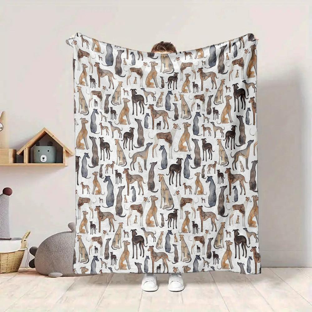1Pc Watercolor Dogs Blanket Soft And Comfortable Casual Warm Camping Travel Christmas Halloween Xmas Gift M924186