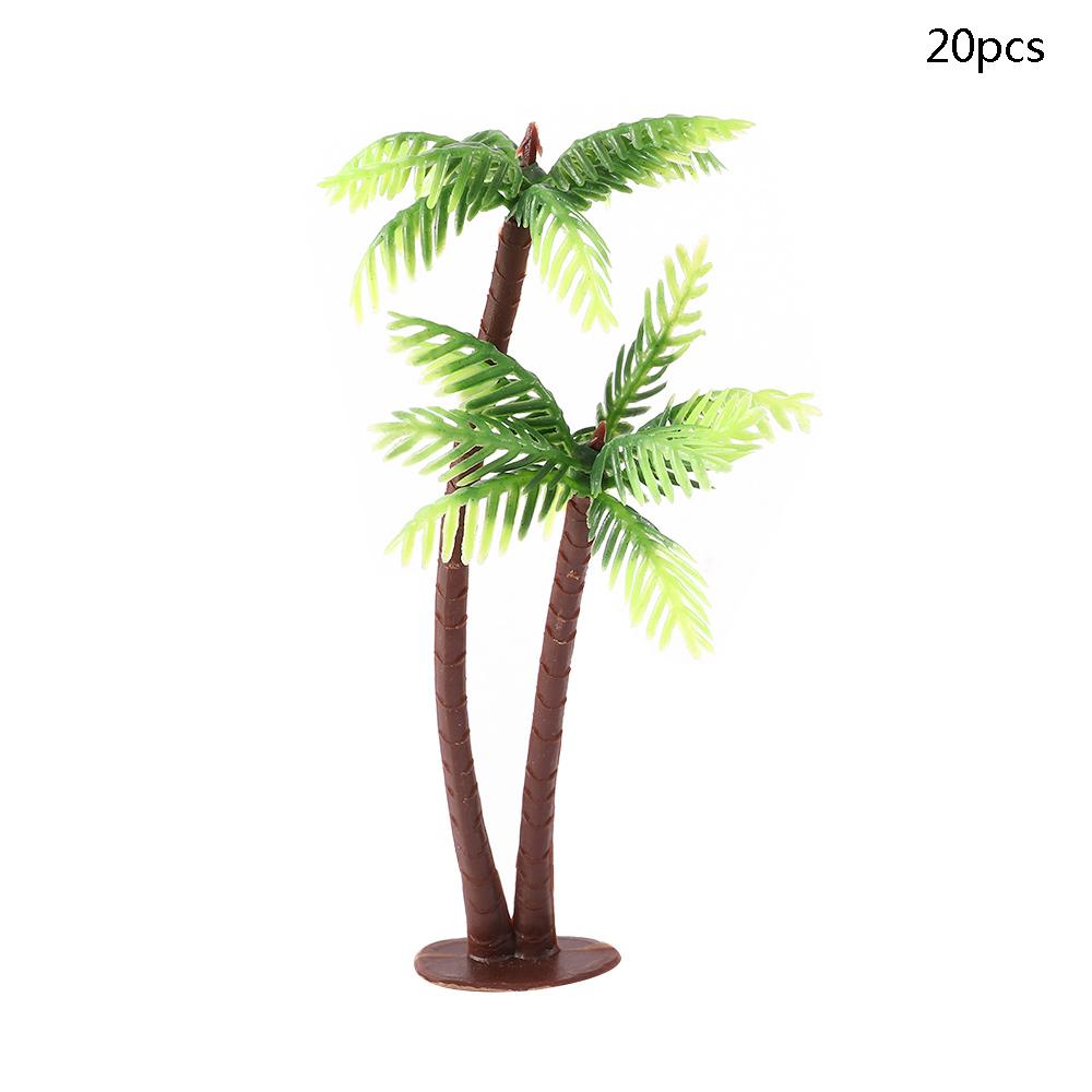 10pcs Plastic Craft Fake Decoration Bonsai Coconut Palm Tree Artificial Plants Micro Landscape Miniature