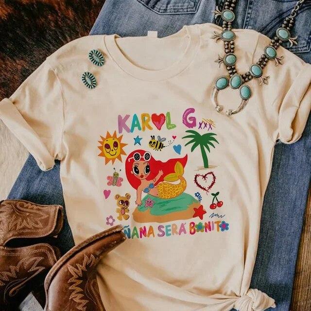 Tomorrow Sera Nice Karol G T Shirt Women Y2K Comic Harajuku Top FeUnisex Streetwear Funny 2000s Clothes