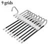 5 Grids and 9 Grids Stainless Steel Folding Pants Hanger – Multi-Layer Magic Clips & Retractable Space-Saving Organizer