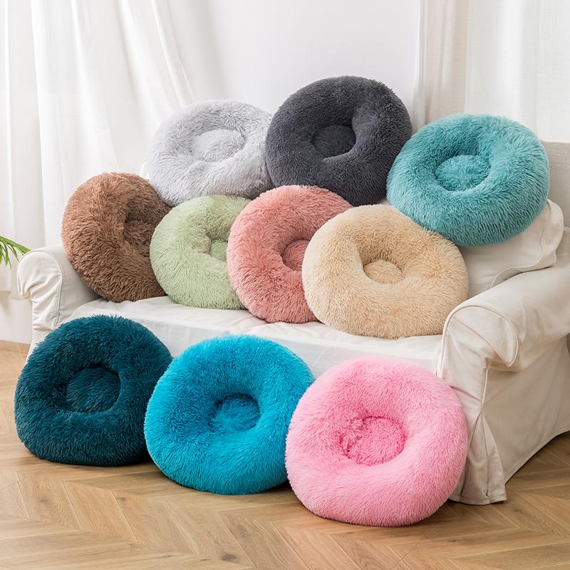 2021 Custom Modern Portable Cat & Dog Bed Indoor Eco-Friendly Fluffy Plush Soft Solid Pattern Camping Small Sizes