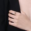 S925 Sterling Silver 1 Carat Moissanite Six-Prong Rotating Crown Ring, 18K Gold Plated for Women
