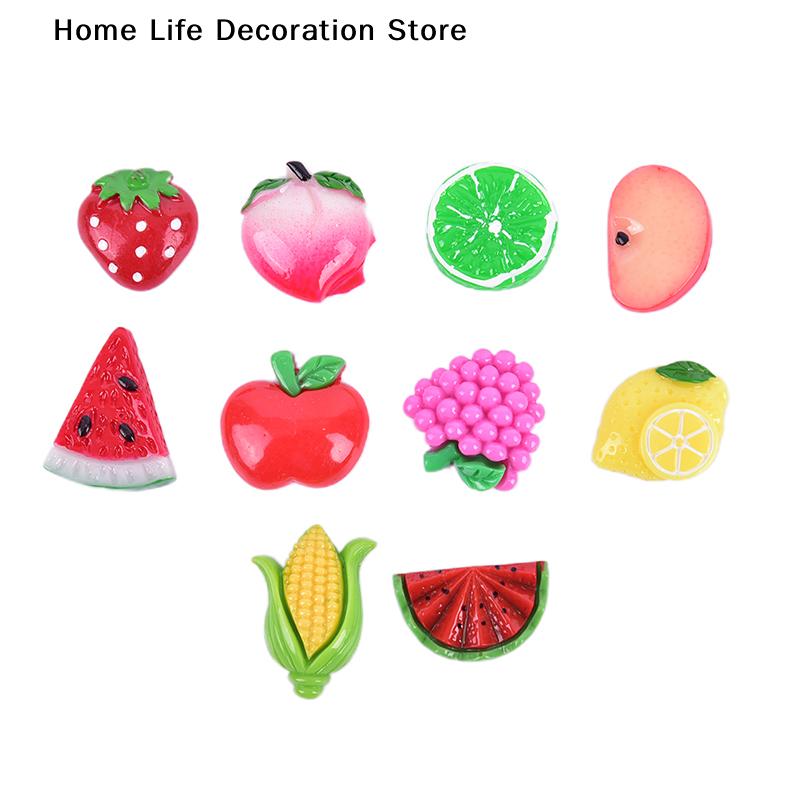 10 Stück Niedliche Kühlschrankmagnete für Cartoon-Fruchtmagnete für Kühlschrankdekoration Lustige Erdbeer-, Wassermelonendesigns für DIY-Kinderspielzeug
