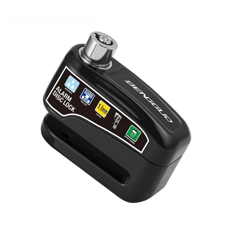 Bicycle Disc Brake Lock Alarm With Aluminum Alloy Material For Cyclists Black