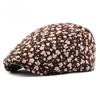 Vintage Corduroy Flat Cap for Women Leopard Print Floral Cabbie Hat Retro Polka Dot Newsboy Beret Autumn Winter Warm Peaked Cap