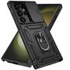 Ring Stand Rotating Slide Camera Lens Military Grade Armor Case For Samsung Galaxy S24 S23 S22 S21 FE S20 Note 20 Ultra A16 A06
