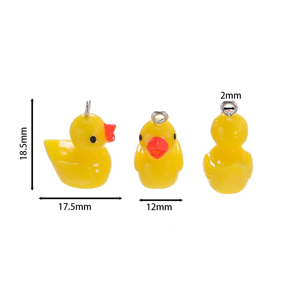 10 Stück 17,5x18,5mm 3D Enten Harz Anhänger Niedliches Tier Anhänger Für Schmuckherstellung DIY Ohrringe Schlüsselanhänger Bastelzubehör