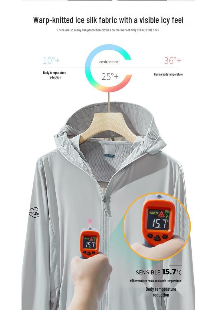 UPF50+ Breathable Ice Silk Sun Protection Hoodie for Men & Women - Outdoor & Cycling