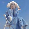 Cute Cinnamorol Winter Flannel Thick Pajamas Women's Loungewear Pajamas Nightdress 25-26