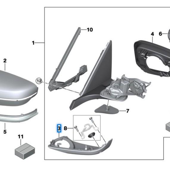 BMW 7 Series G11/G12 Rearview Mirror Lower Cover with Hole (51167418821/51167418822)