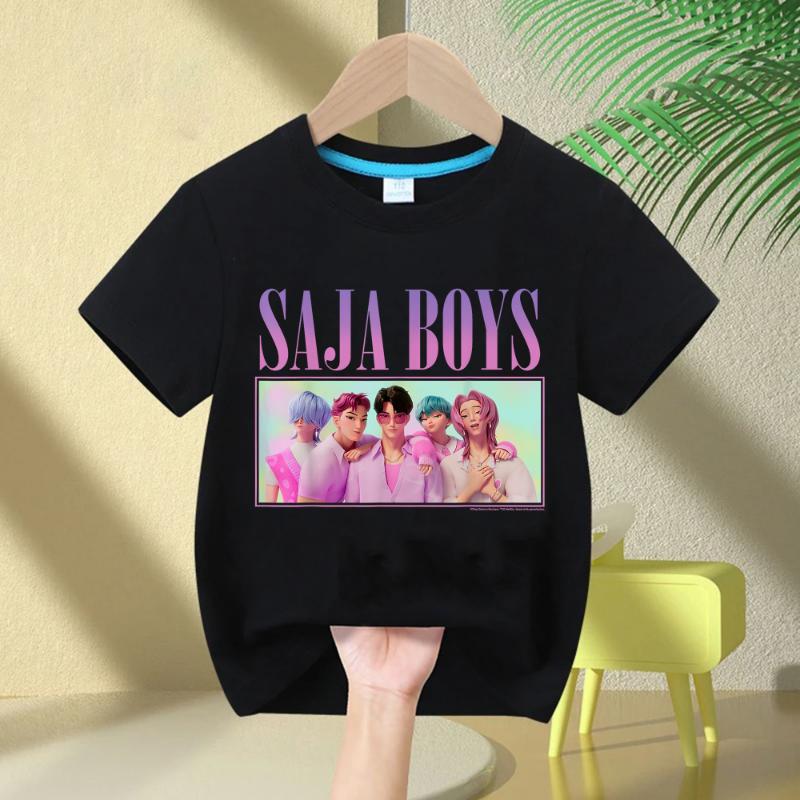 Summer 2025 Huntrix Kpop Demon Hunters T-Shirt for Boys Girls T-shirtFans Gift Crew Neck Short Sleeve Tees Fashion Kids T-shirt