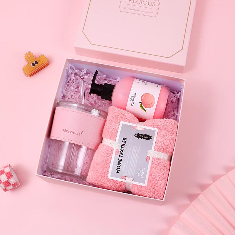 Gift Set with Bamboo Cup, Hand Cream & Towel