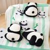 Cartoon Panda Back Throw Pillow Blanket Plush Toy Black And White Panda Doll Home Sofa Pillow Doll