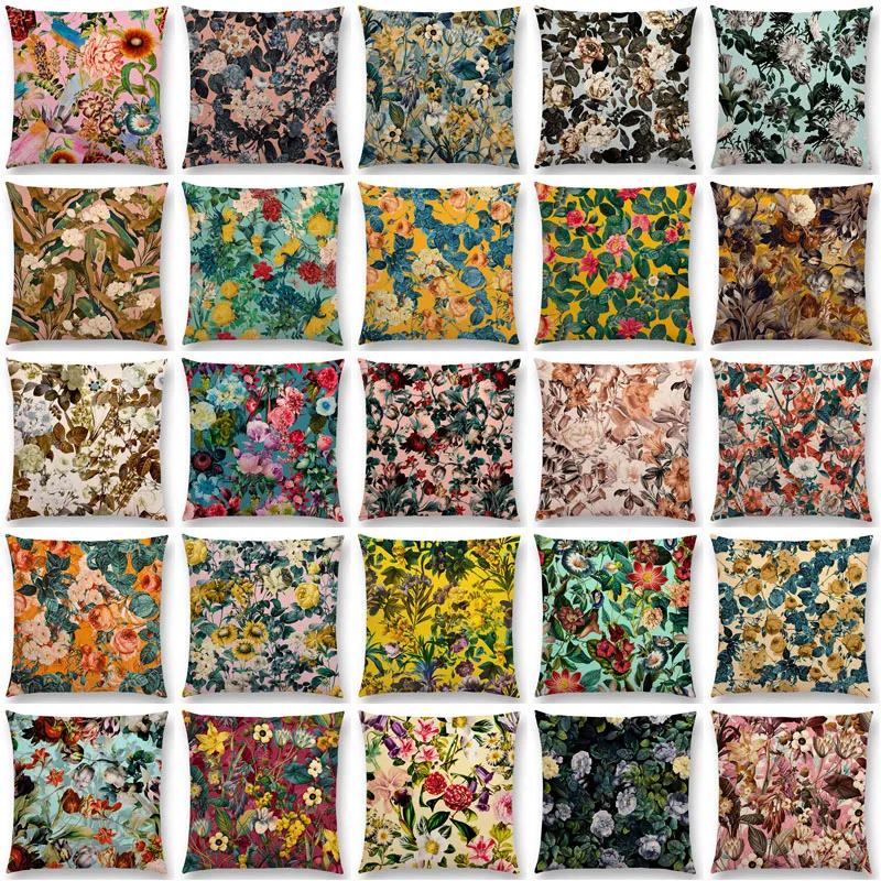 Latest Exotic Garden Summer Natural Flowers Leaf Botanical Tropical Jungle Cushion Cover Car Home Decor Sofa Throw Pillow Case