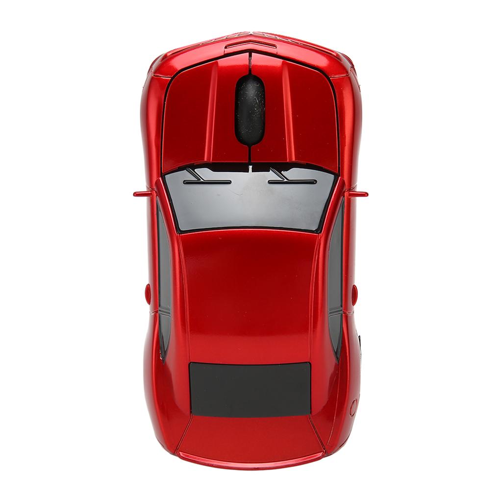 Race Car Wireless Mouse Sports Car Computer Mouse 2.4 GHz LED Light 1600 DPI Optical Sensor for OS X PC Red