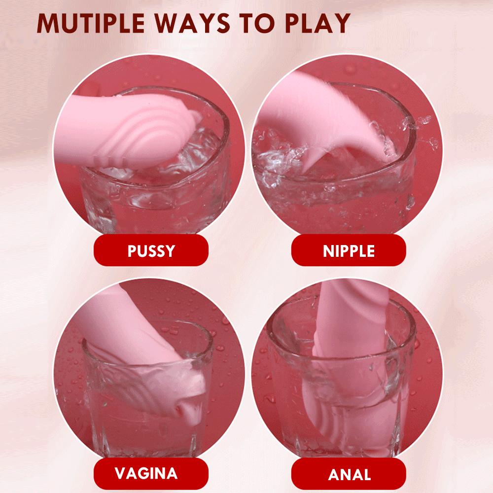 Doppel Zunge Cunnilingus Vibrator Teleskop Rotierenden Dildo Heizung Vagina Klitoris Stimulieren Vibrator Erwachsene Sex Spielzeug für Frauen