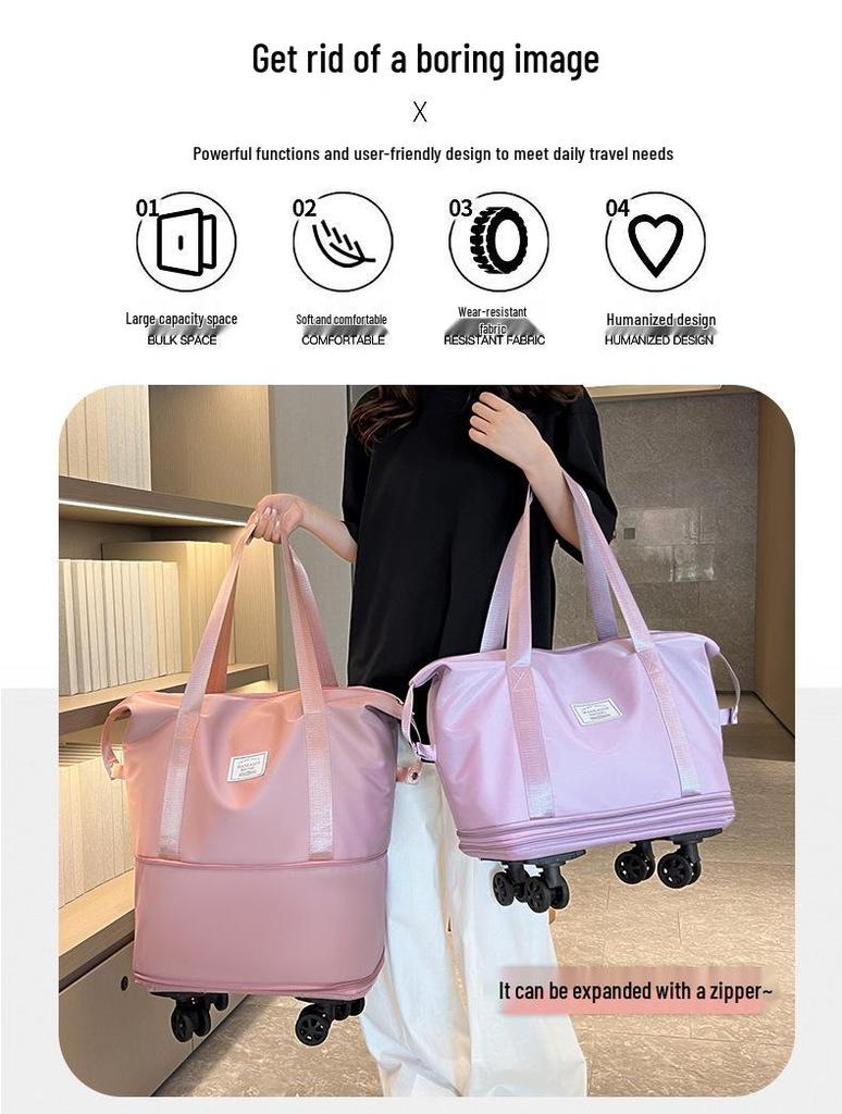 Wheeled Foldable Travel Bag - Lightweight, Expandable, and Portable Storage for Men and Women