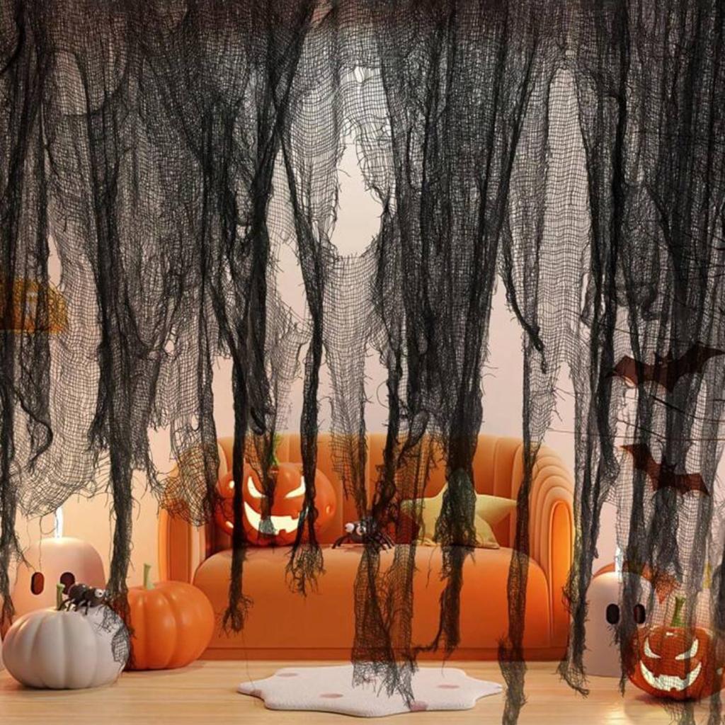 3Sets 180cm*76cm Mesh Artificial Spider Web Gauze Funny Party Decor for Home Outdoor 2025 Scary Party Scene Decor Horror Prop