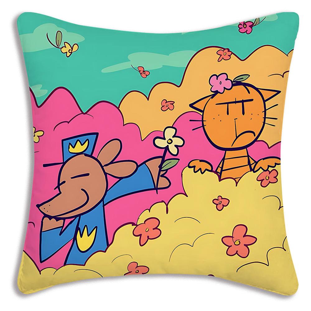 Anime For D-Detective Dog Pillow Covers Cartoon Sofa Decorative Home Double-sided Printing Short Plush Cute Cushion Cover