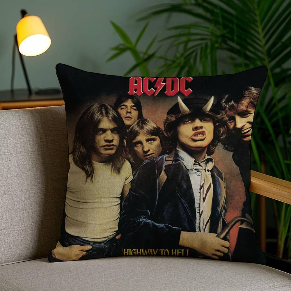 ACDC Band Klassiskt Vintage Kuddfodral Anti-kvalster Osynlig Dragkedja Soffa Säng