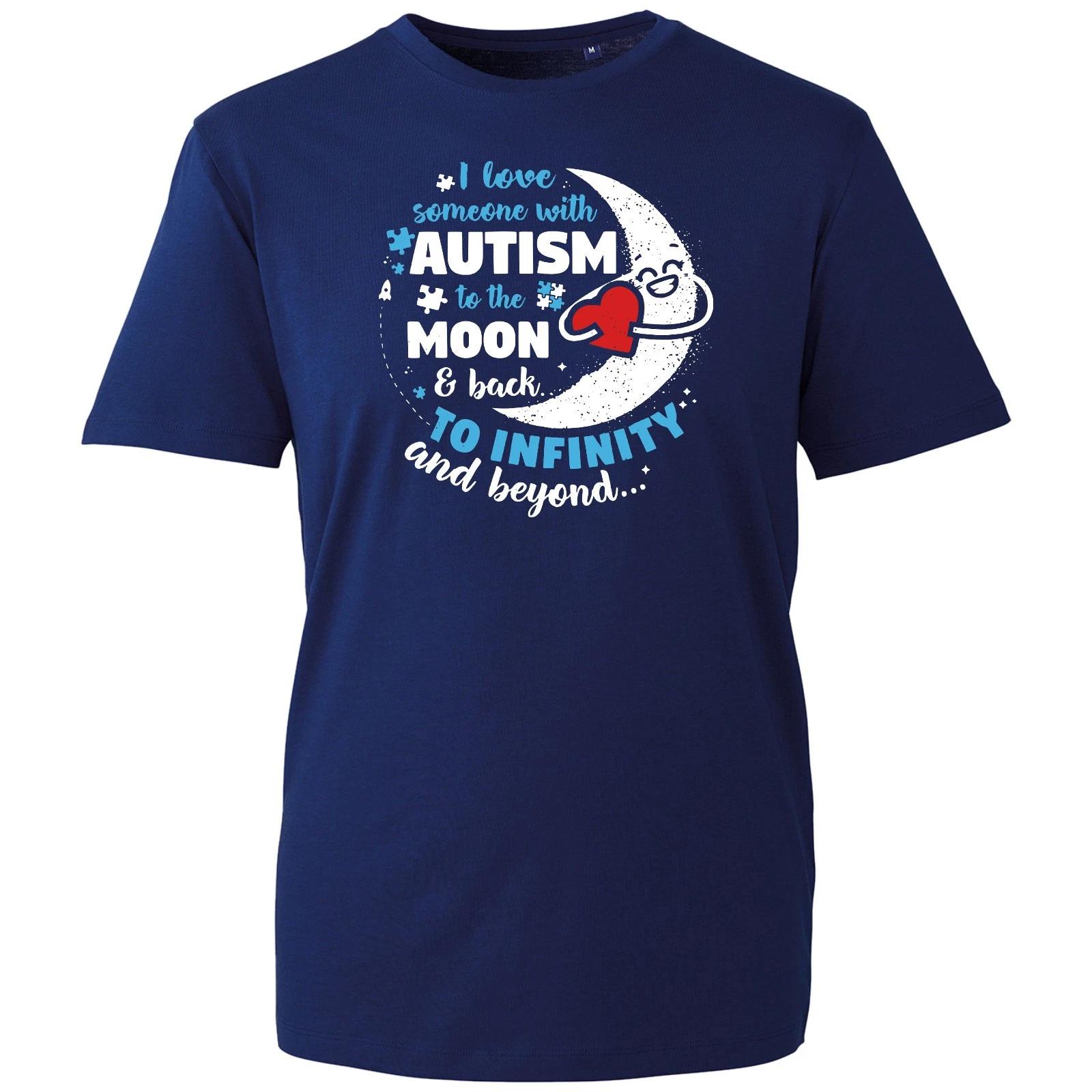 Autism T-Shirt I Love Someone With Autism Moon Infinity Gift Men Women Unisex 3XL