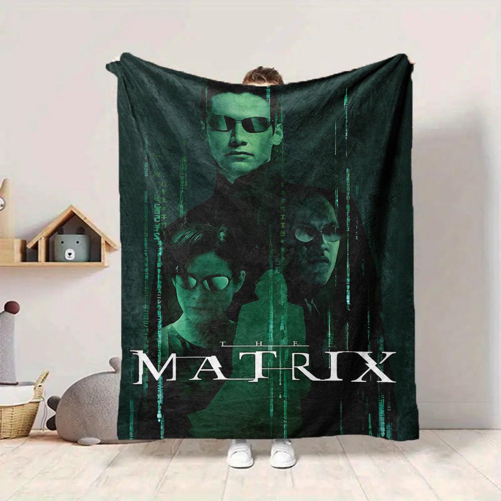 1pc The Matrix Flannel Throw Blanket - HD Printed Lightweight Soft Warm All-Season Blanket for Sofa, Bed, Travel, Camping 025