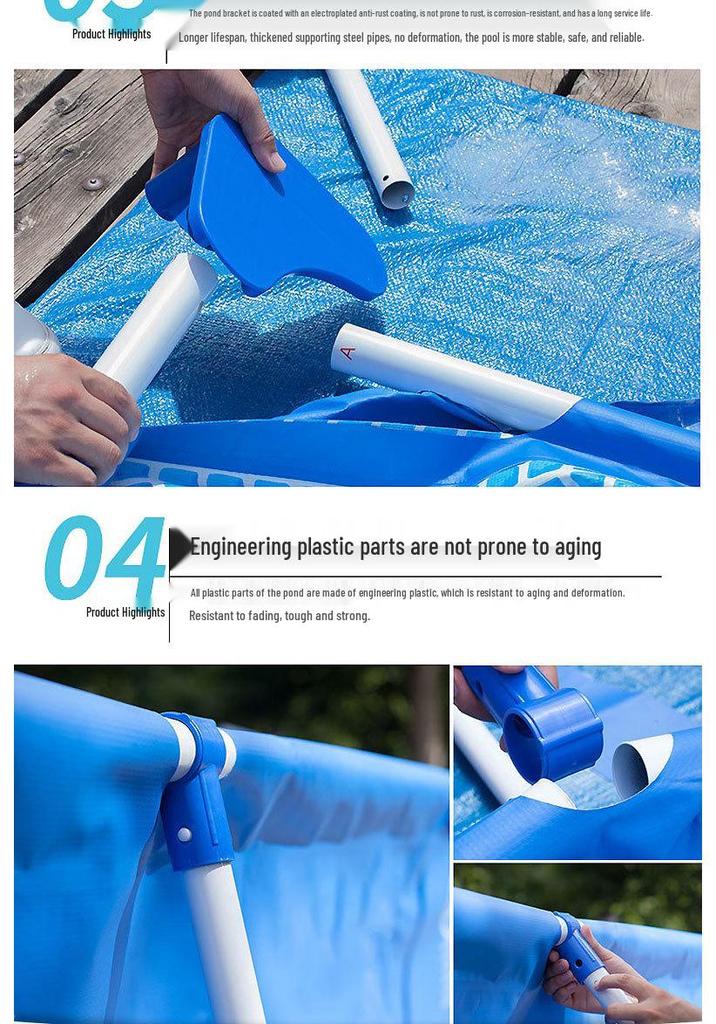 Square Canvas Swimming Pool: Thickened, Foldable Frame for Children & Home Use
