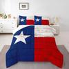 Erose Set Biancheria da Letto Stella del Texas Occidentale Sposa Trapunta Bandiera Americana Retrò Vintage Regali per Uomo Cowboy, Trapunta Patchwork Bianco Rosso e Blu Se