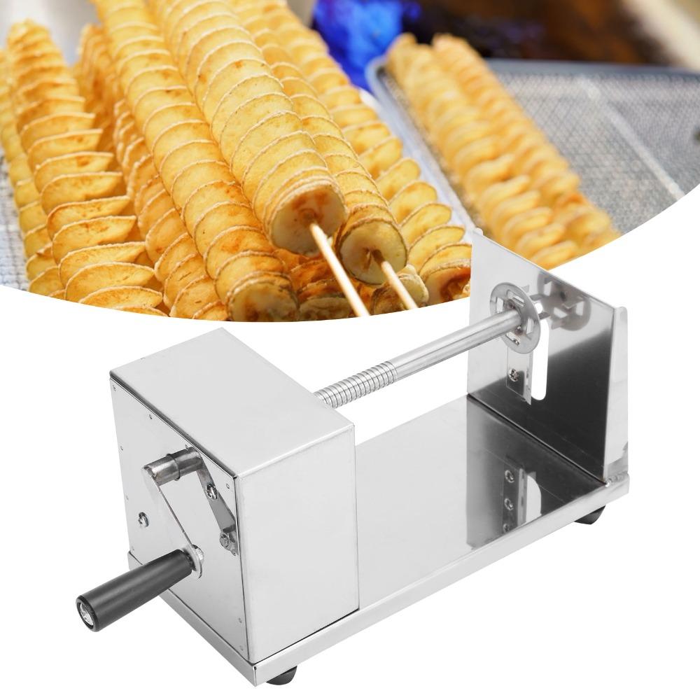 Four-Prong Shaft Spiral Potato Cutter Hand Crank Manual Potato Cutter Home Kitchen