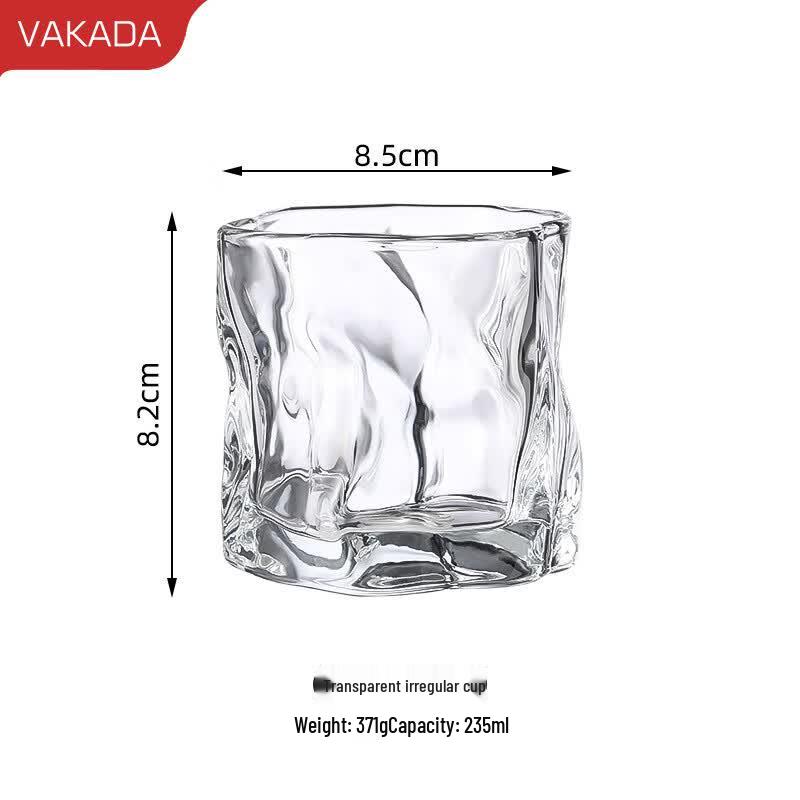 VAKADA Twisted Glass Whiskey & Beverage Tumbler