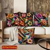 2D Bohemian Hummingbird Floral Throw Pillow Covers Pattern Cushion Cover Suitable For Sofa Bedroom Car Pillow Cover