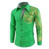 Gold Printed Shirt Printed Totem Long Sleeve Shirt African Party Shirt