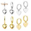 1 Pair Women Leverback Earrings Heart Pendant Polished Surface Solid Color Hanging Earrings for Dating Prom Parties Drop Earrings