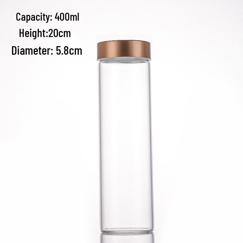 Rose Gold Lid Borosilicate Glass Storage Jar with Moisture-Proof Screw Cap - Test Tube Design for Saffron.