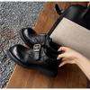 American Girl Retro Leather British Style Platform Small Leather Shoes Women's Belt Buckle One Pedal Women's Single Shoes Loafers Women's